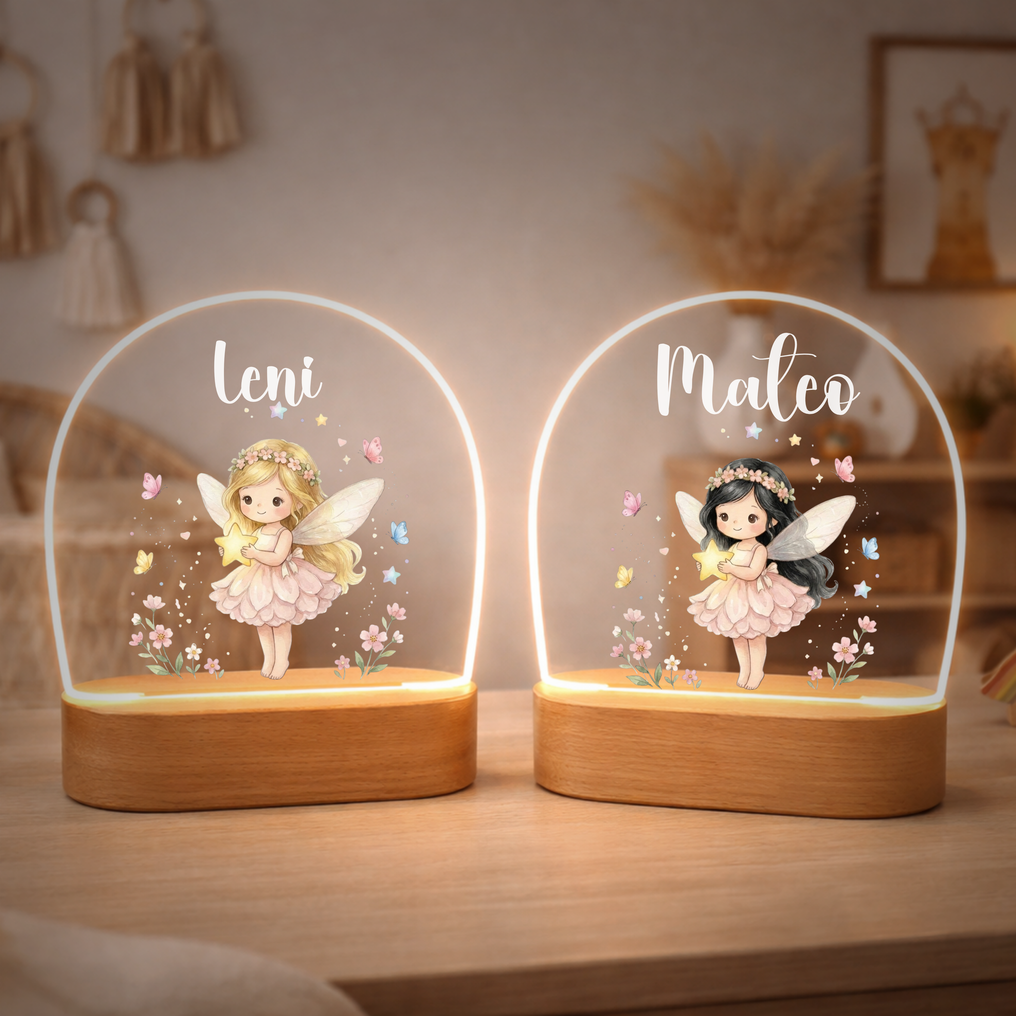 Personalisiertes Kinderlicht LED - Feen Welt